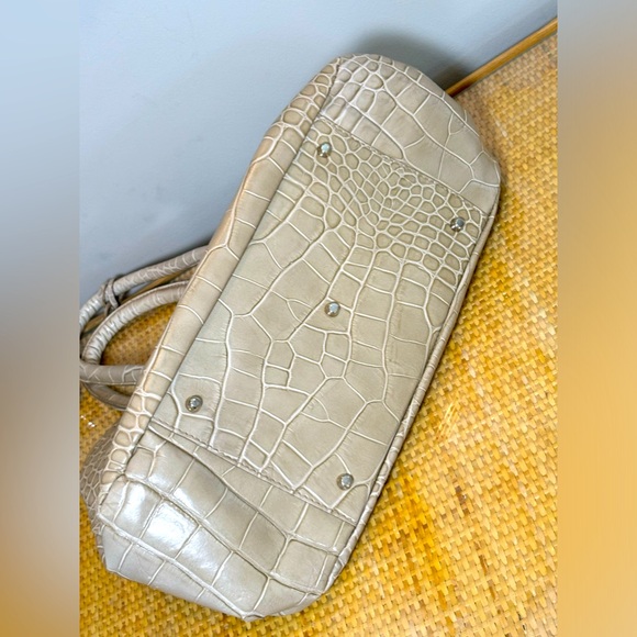 Authentic Furla Italian leather beige croc embossed tote bag as new! - Picture 7 of 9